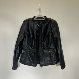 Harley-Davidson Women's Layering System 3 Captains Leather‎ Jacket XL Black NWT